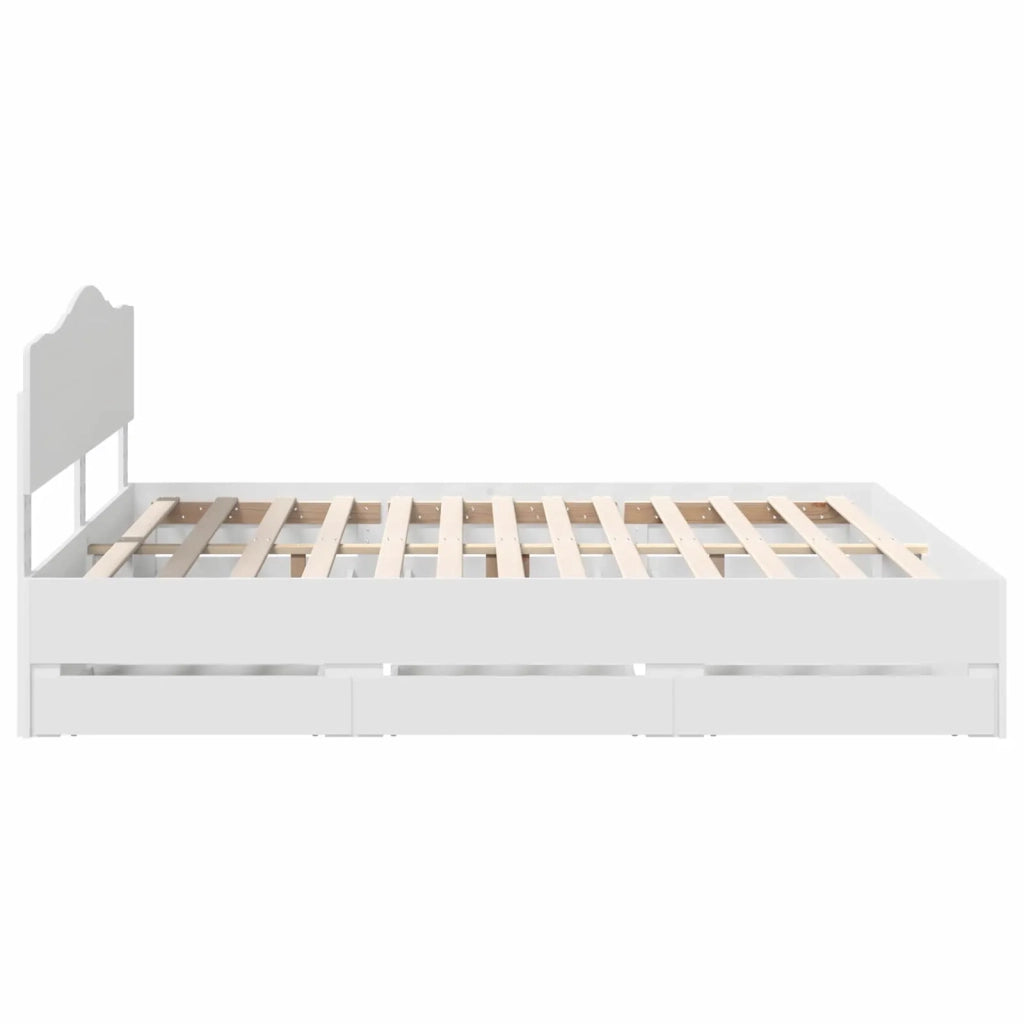 Struttura del letto-Giroletto-Rete del Letto Bianco 180 x 200 cm Legno Ingegnerizzato 949479