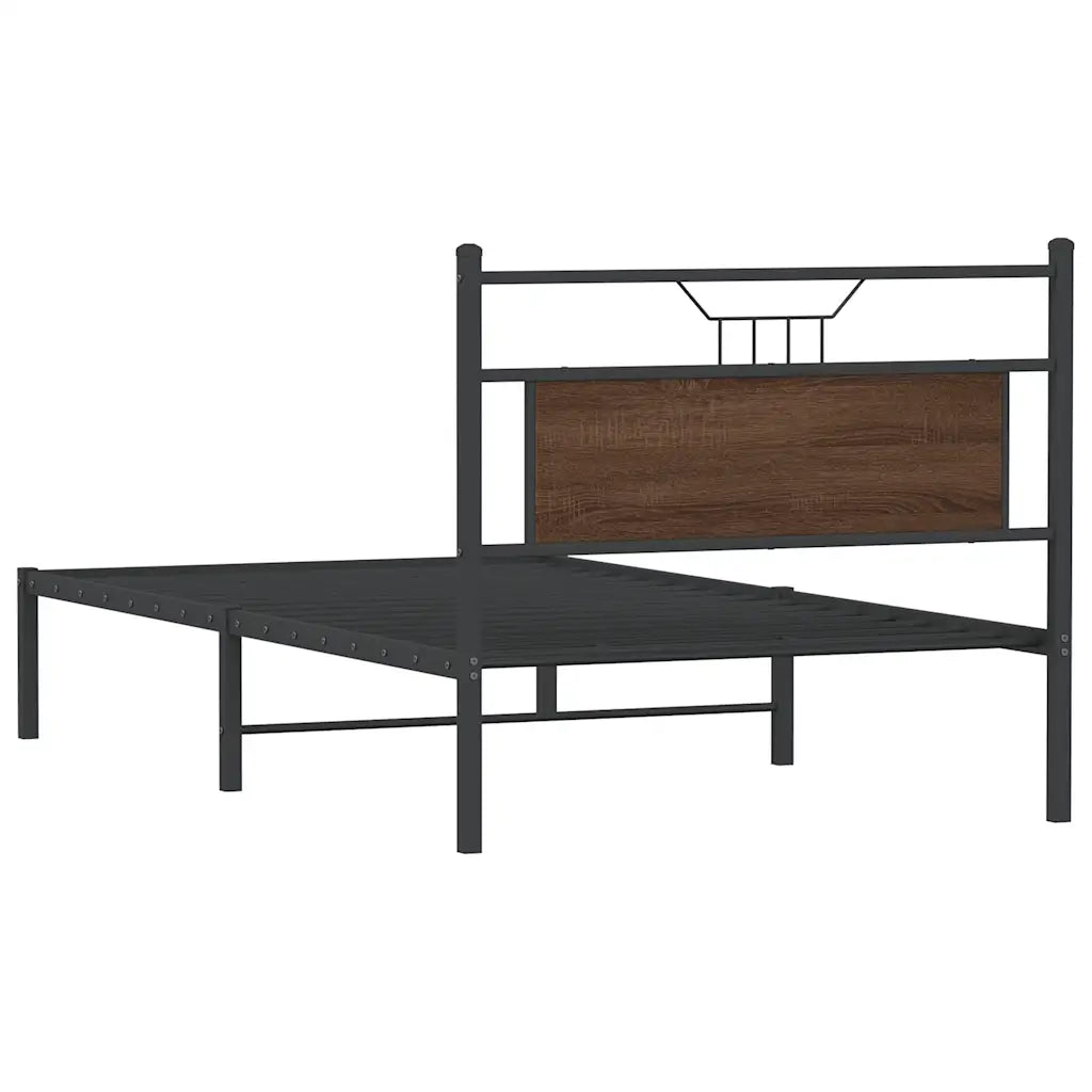 Giroletto senza Materasso-Struttura Letto Rovere Marrone 100x200 cm Truciolato 303899