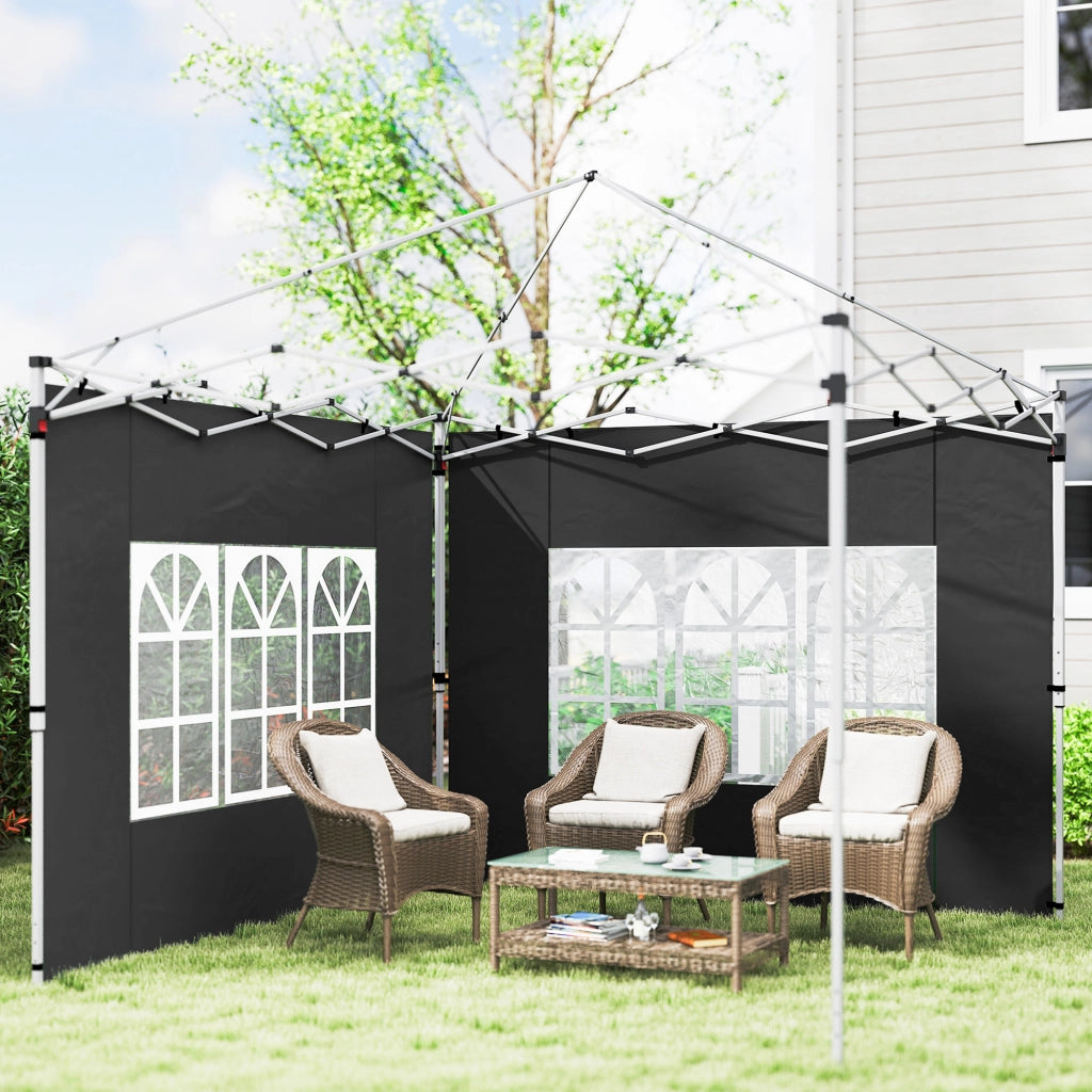Parete laterale per gazebo 3x3 m ¨C Xylo ¨C con finestra 295x195 cm nero