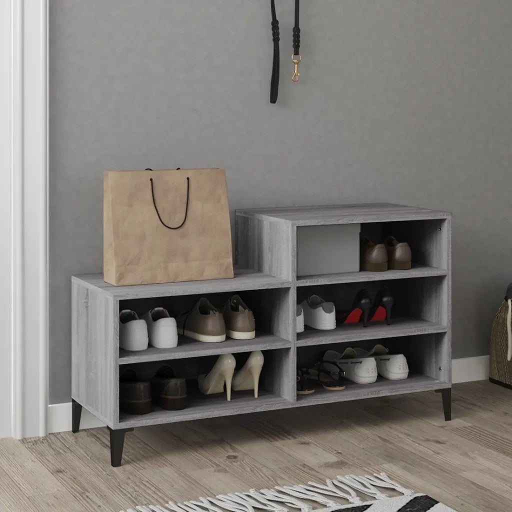 Scarpiera | Mobile per scarpe Grigio Sonoma 102x36x60 cm in Legno Multistrato
