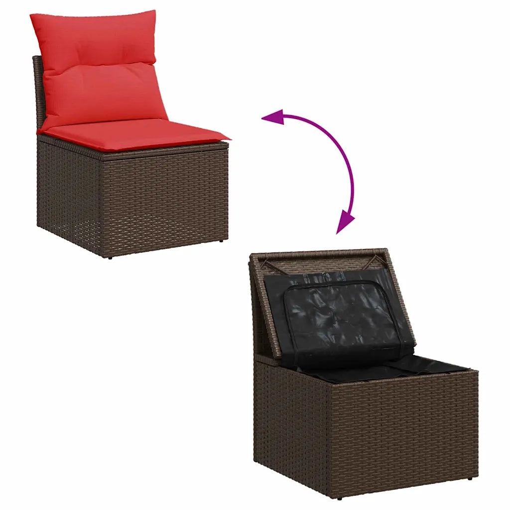 Set Divano da Giardino con cuscino 6 pcs Marrone polyrattan 3360455