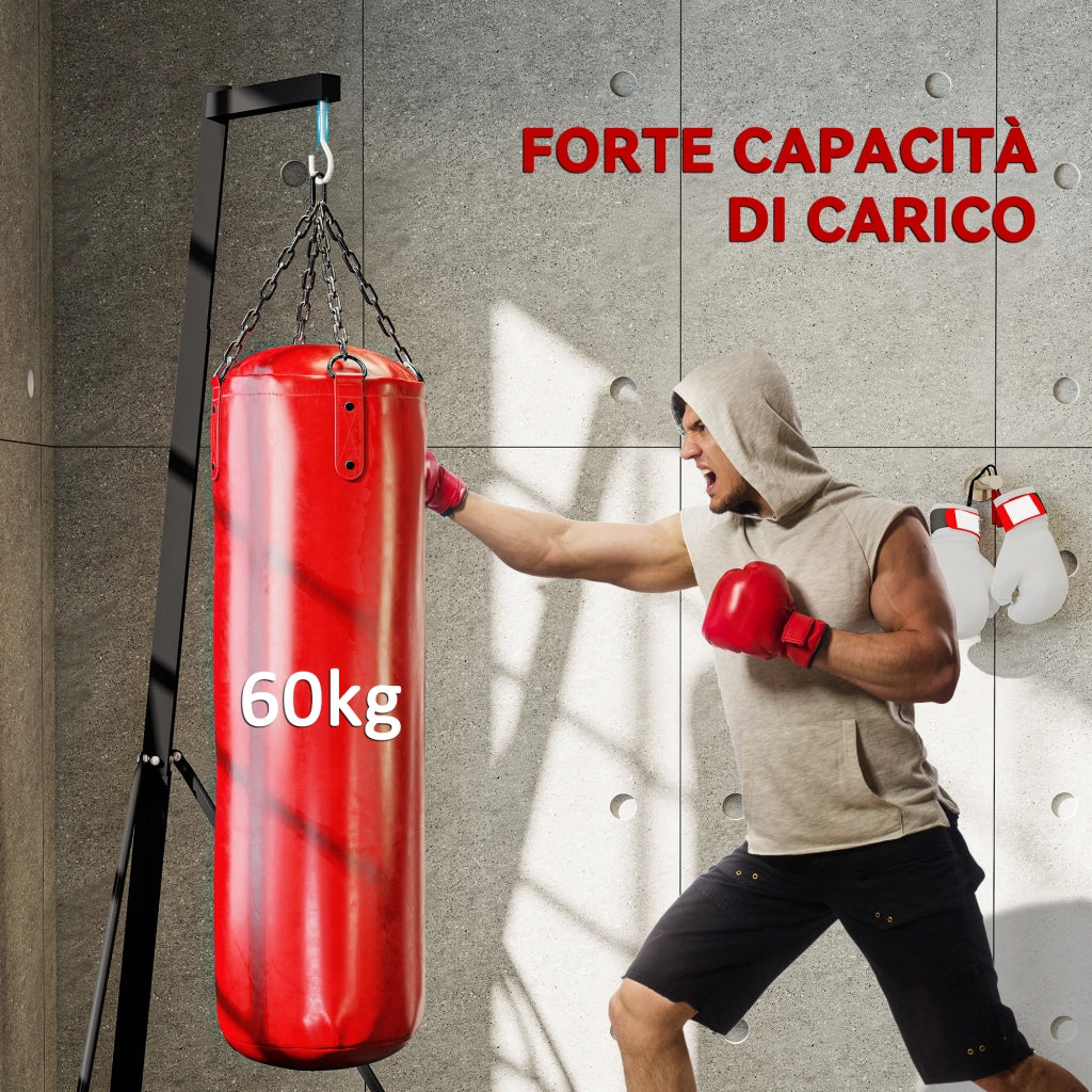 Supporto Sacco da Boxe ¨C Minimal ¨C Nero 170x90x182-225 cm