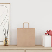 Sacchetti di Carta 250 pz con Manici Marrone 26x17x25 cm 4101815