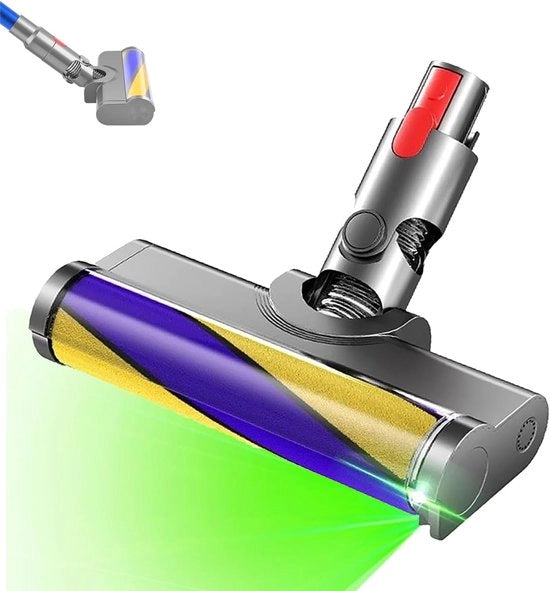 Accessorio di sostituzione per setola morbida per pavimenti in legno duro con illuminazione a LED verde, compatibile con Dyson V15 V11 V10 V8 V7 aspirapolvere con sensore di polvere, potenziato potere, velocità e durata.