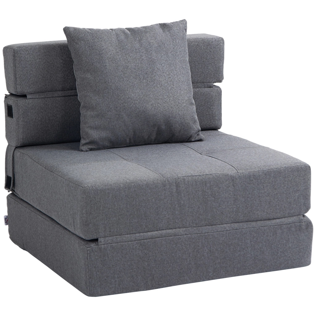 Poltrona letto convertibile 1 posto ¨C Xylo ¨C Tessuto grigio con cuscino sfoderabile