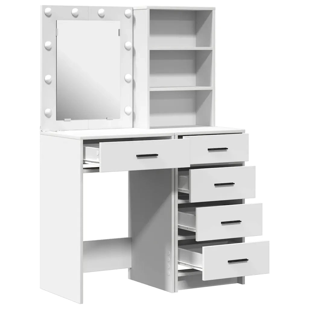 Toeletta | Tavolo da Trucco con cassetto 2 pz Bianco 50 x 41 x 135 cm