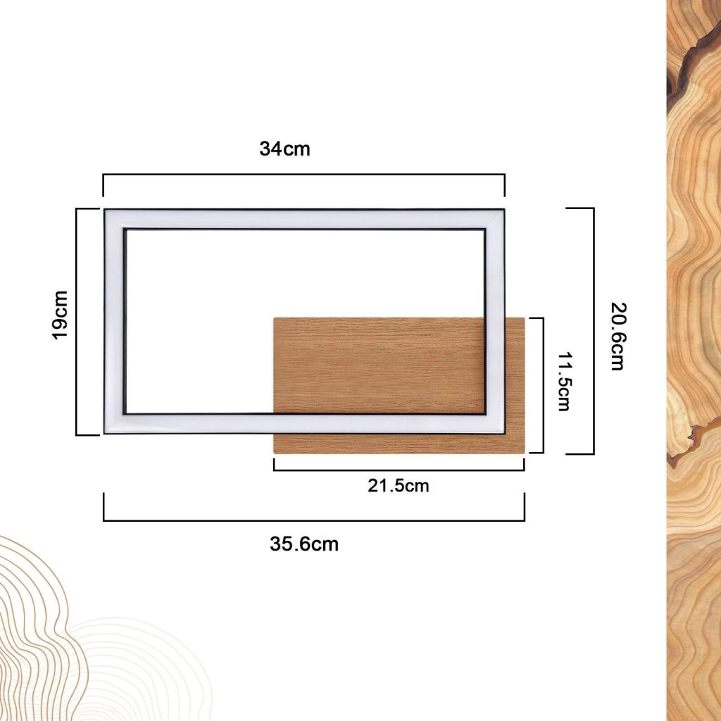 ZMH Lampada da soffitto plafoniera LED rettangolare nera retrò 3000K per camera letto