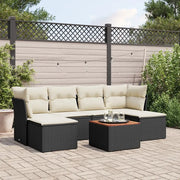 Set Divani da Giardino con Cuscini 7pz Nero Polyrattan 3256098
