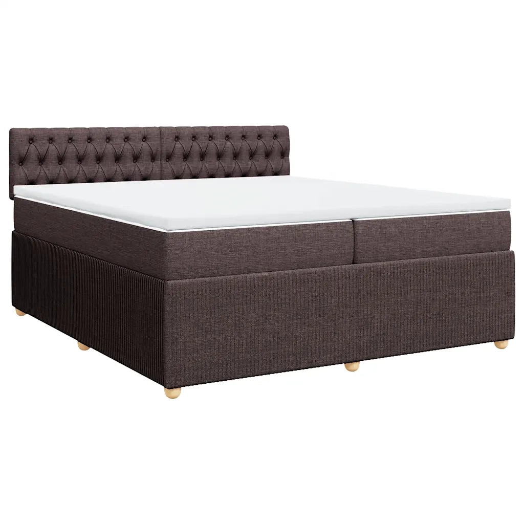 Giroletto a Molle con Materasso Marrone Scuro 200x200cm Tessuto 3287573