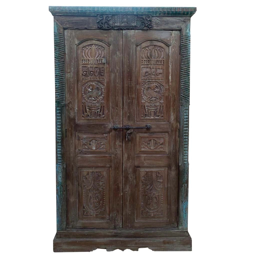 Armadio in legno marrone 121x45x220h
