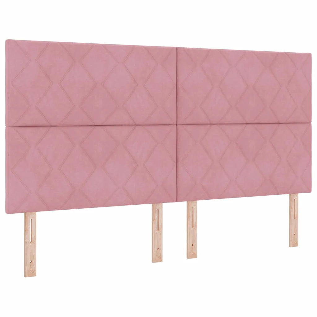 Letto a molle con testiera Rosa 180 x 200 cm Velluto