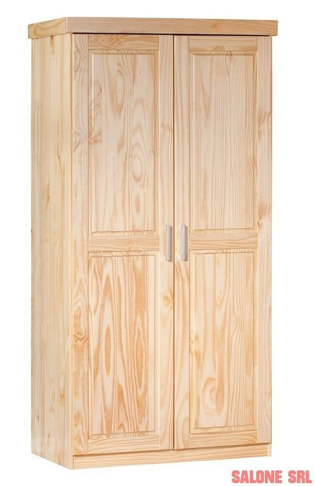 ARMADIO LEON 2 ANTE 95x55x190H PINO MASSELLO FINITURA NATURALE INTER LINK