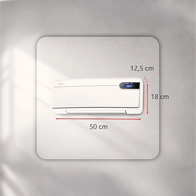 Melchioni Family Termoventilatore da parete warmy wall PTC con oscillazione sicurezza bambini telecomando timer display 2000W