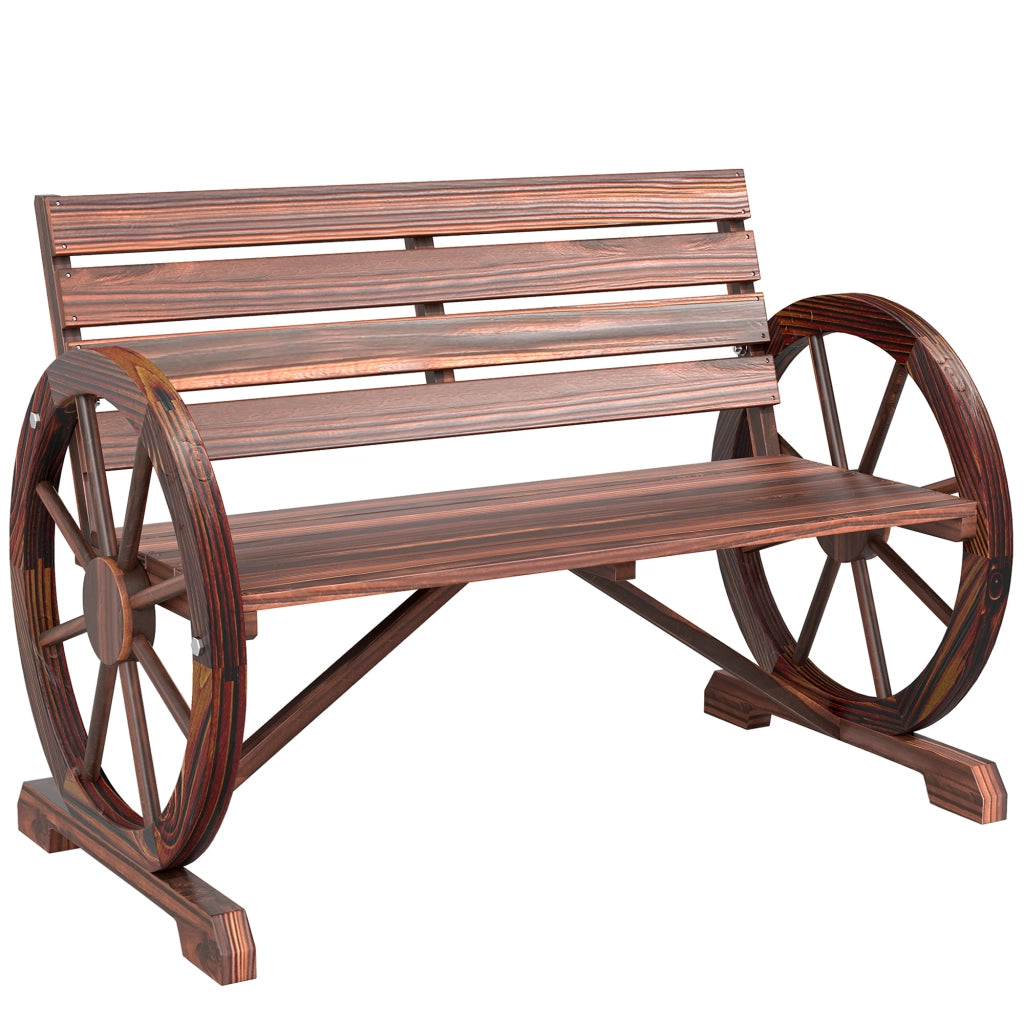 Panchina da Giardino in Legno ¨C Minimal ¨C Carbonizzato 105.5x56x79 cm