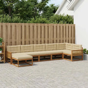 Set di divani da esterno con cuscino 7 pcs Naturale e Beige 3382751