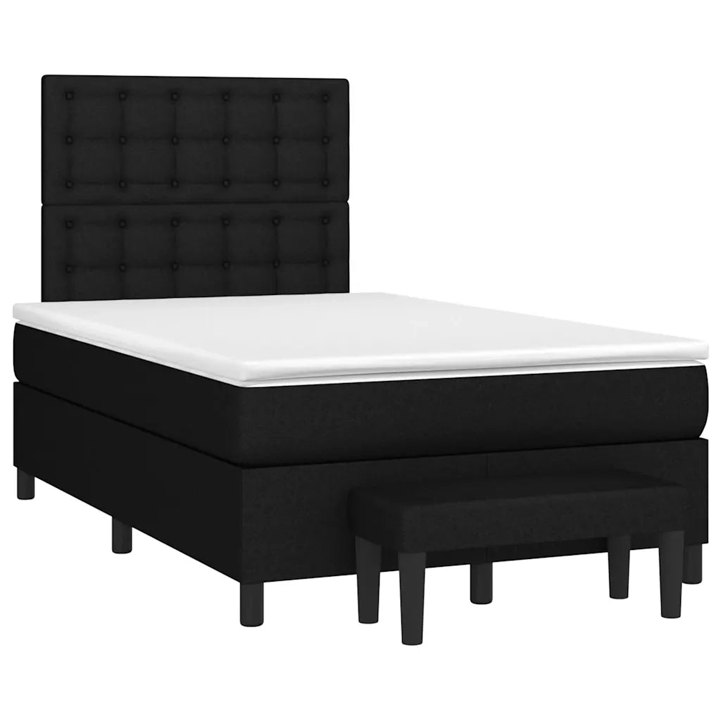 Giroletto a Molle con Materasso Nero 120x190 cm in Tessuto