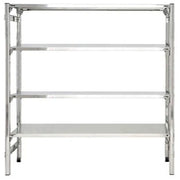 Scaffale in acciaio inox a ripiani lisci con gancio cm. 180x30x180h