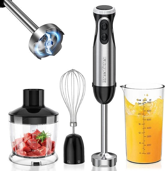 Congelatore a 4 in 1 - 1000W - Frullatore con 20 Velocità - 500ml Ciotola per Taglio - 700ml Ciotola di Capacità