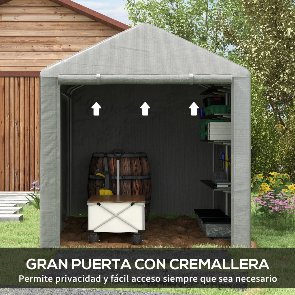 Tenda da giardino per biciclette ¨C Minimal ¨C 160x220x170 cm grigio chiaro impermeabile anti-UV