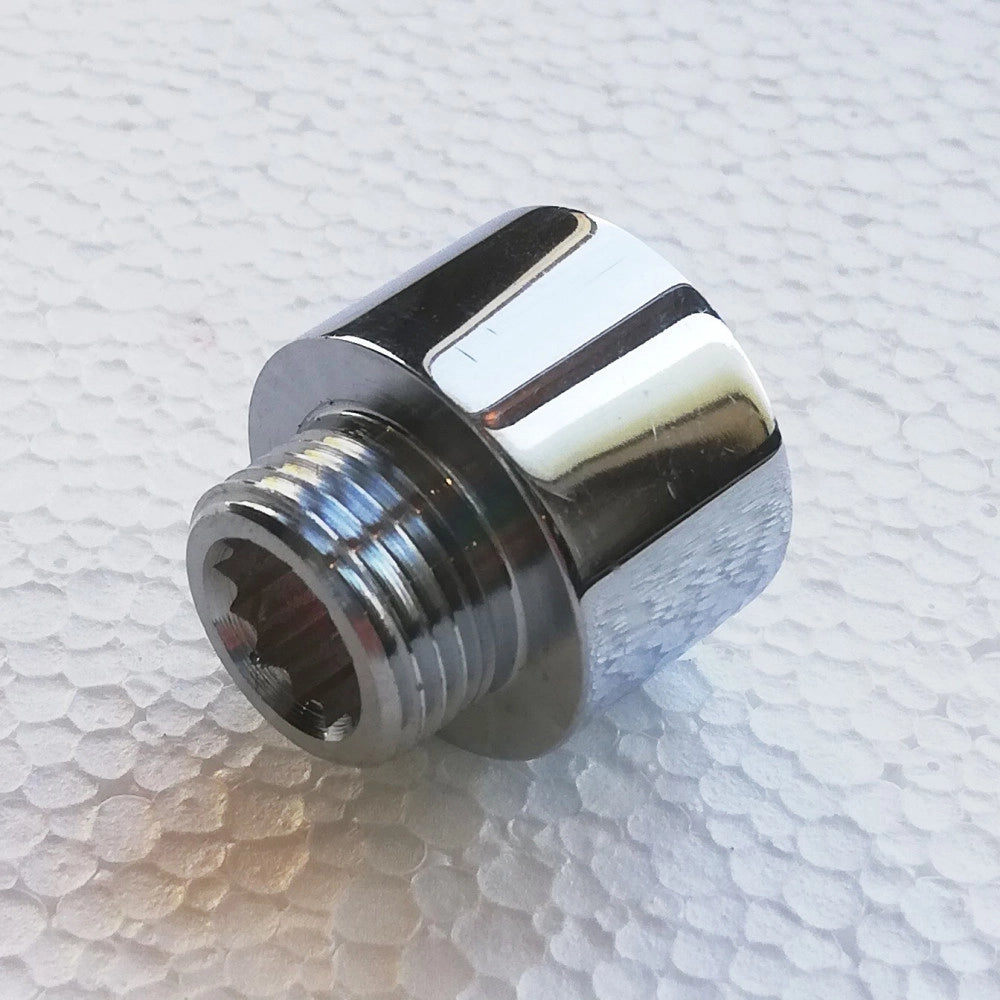 Prolunga ridotta da f 3/4''x m 1/2'' in ottone cromato