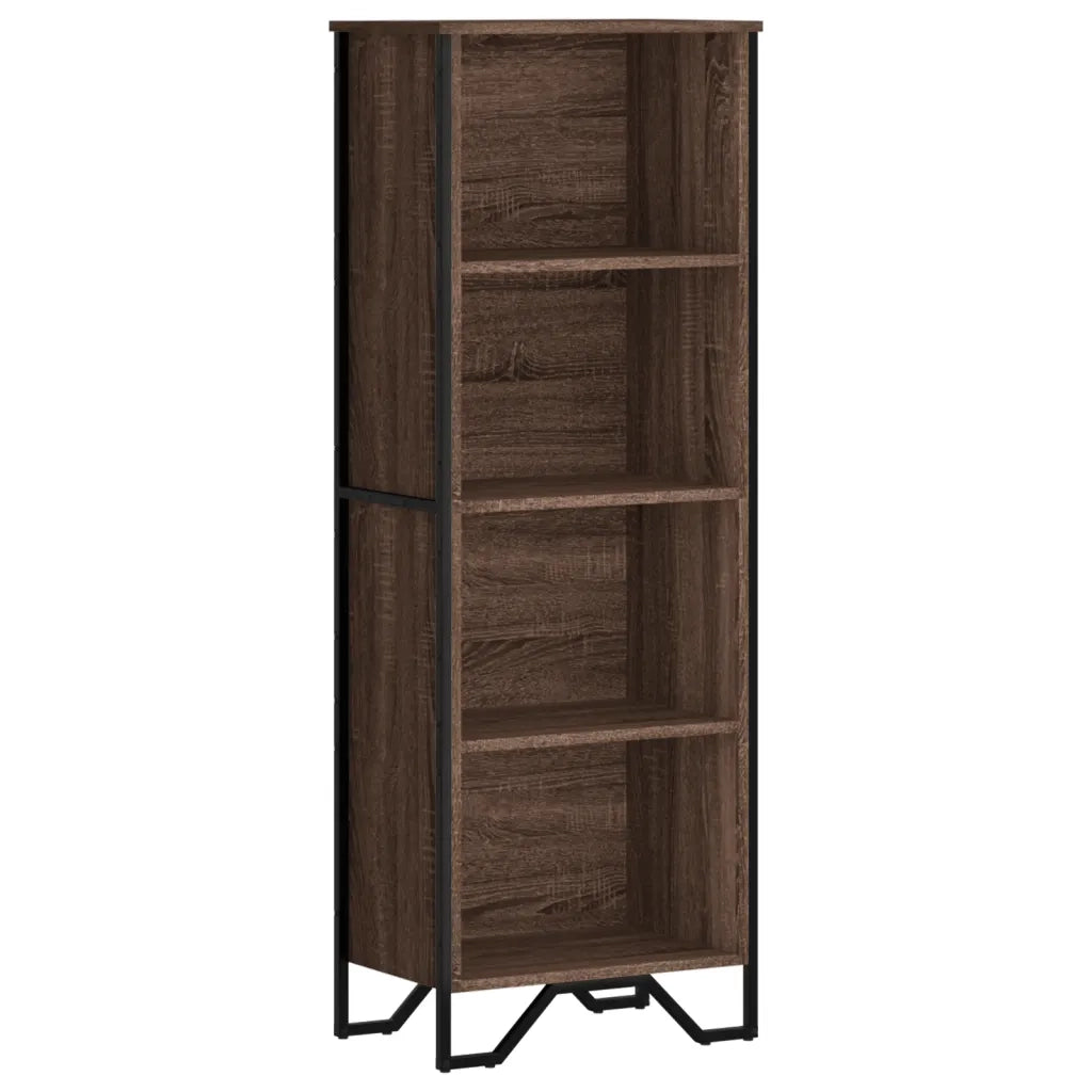 Libreria-Scaffale per Libri-Mobile di Stoccaggio Rovere Marrone 50x31x137,5 cm in Truciolato