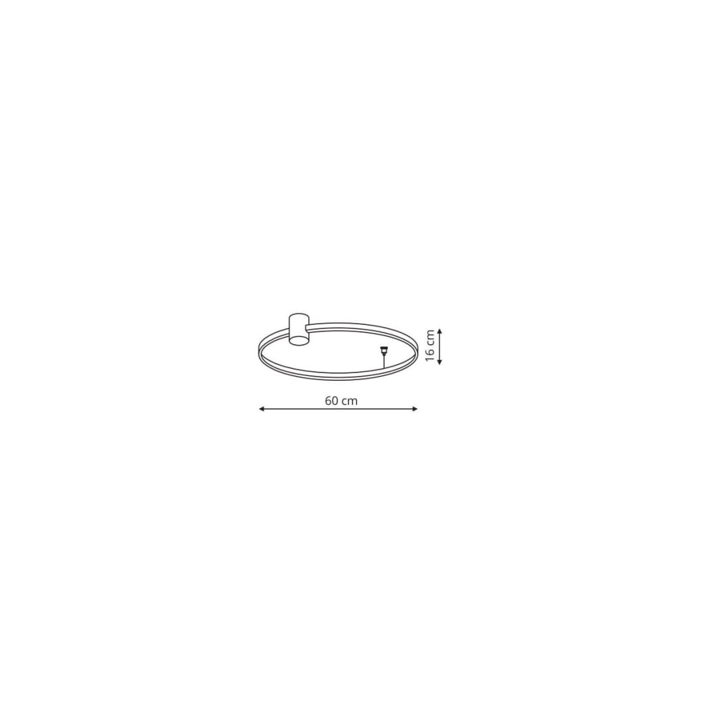 Plafoniera LED 35W CCT Ø60cm nera Ring Light Prestige