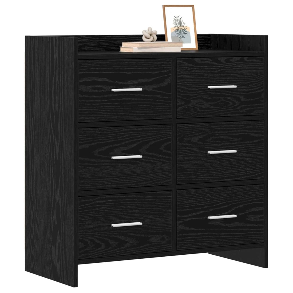 Credenza Rovere Nero 75 x 33 x 80 cm Legno ingegnerizzato 8011100