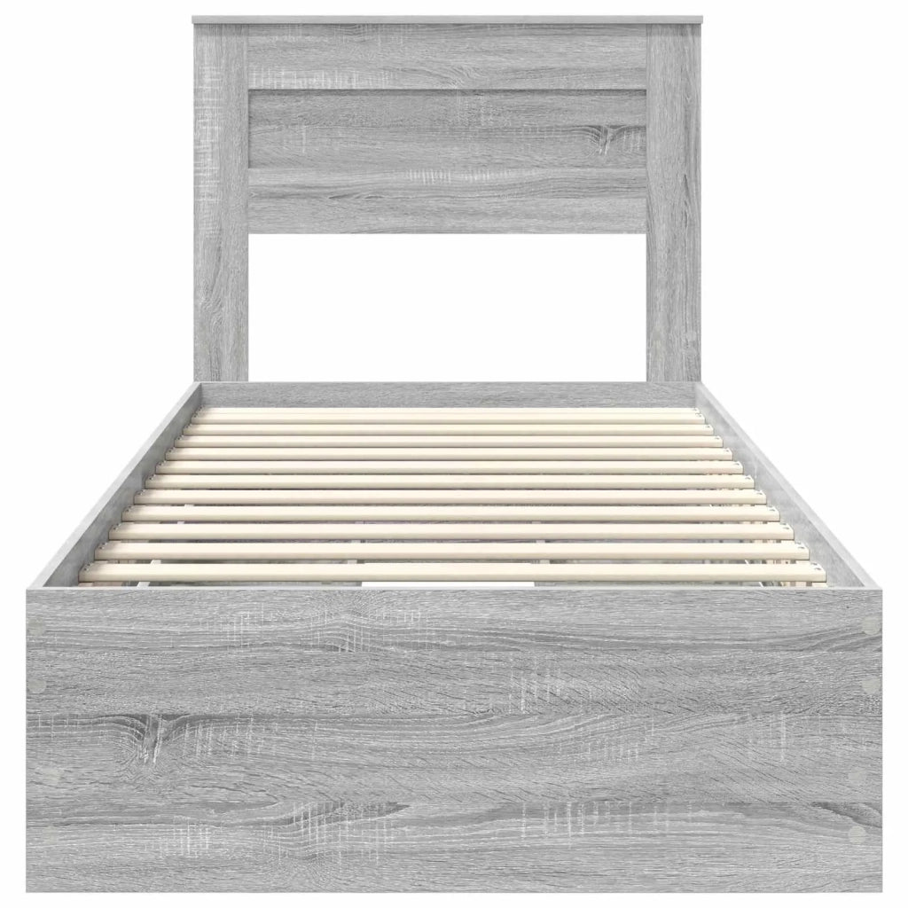 Letto singolo | Letto per adulti | Struttura del letto con cassetto Grigio Sonoma 100 x 200 cm