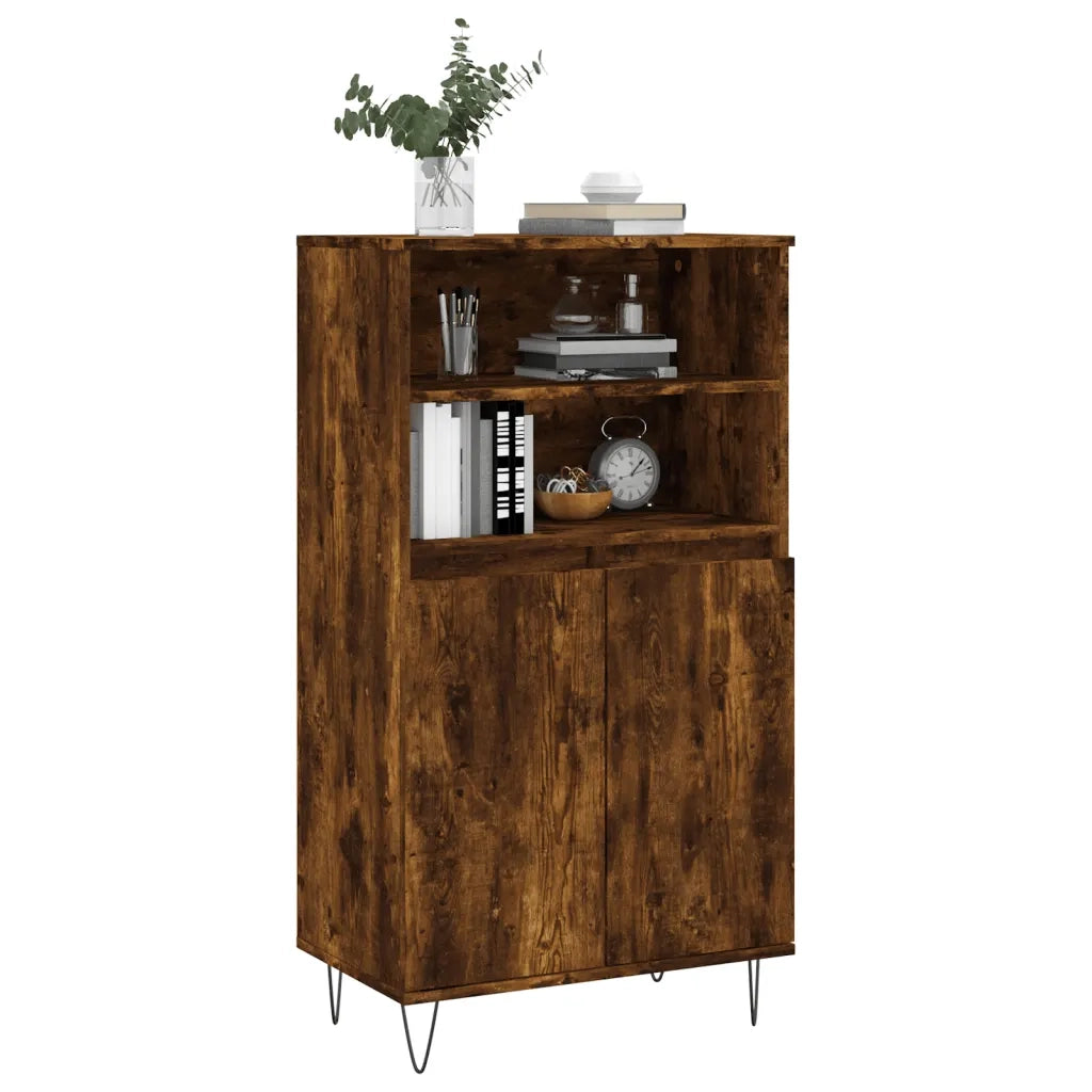 Credenza-Buffet-Armadio da cucina Rovere Fumo 60x36x110 cm in Legno Multistrato 568520