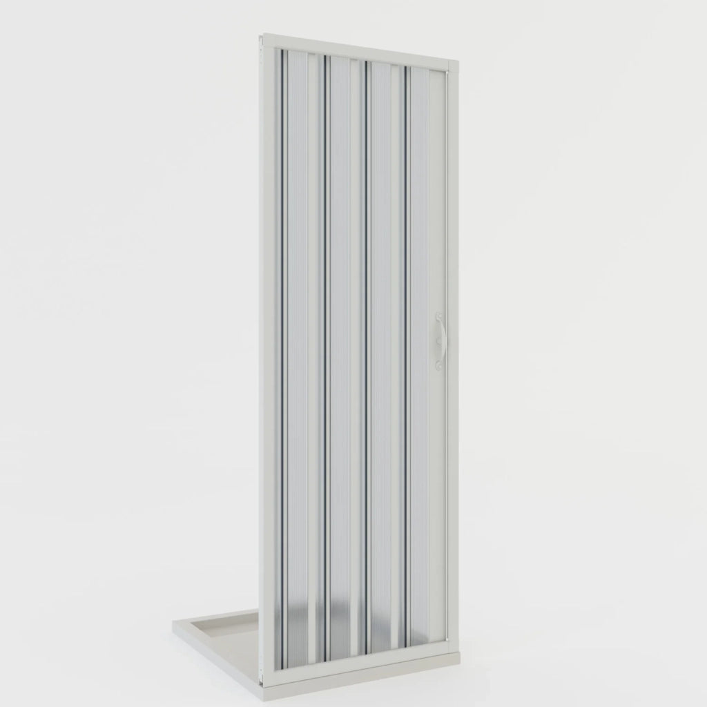 Porta doccia a soffietto in PVC 70 cm H 185 mod. Giglio con apertura laterale