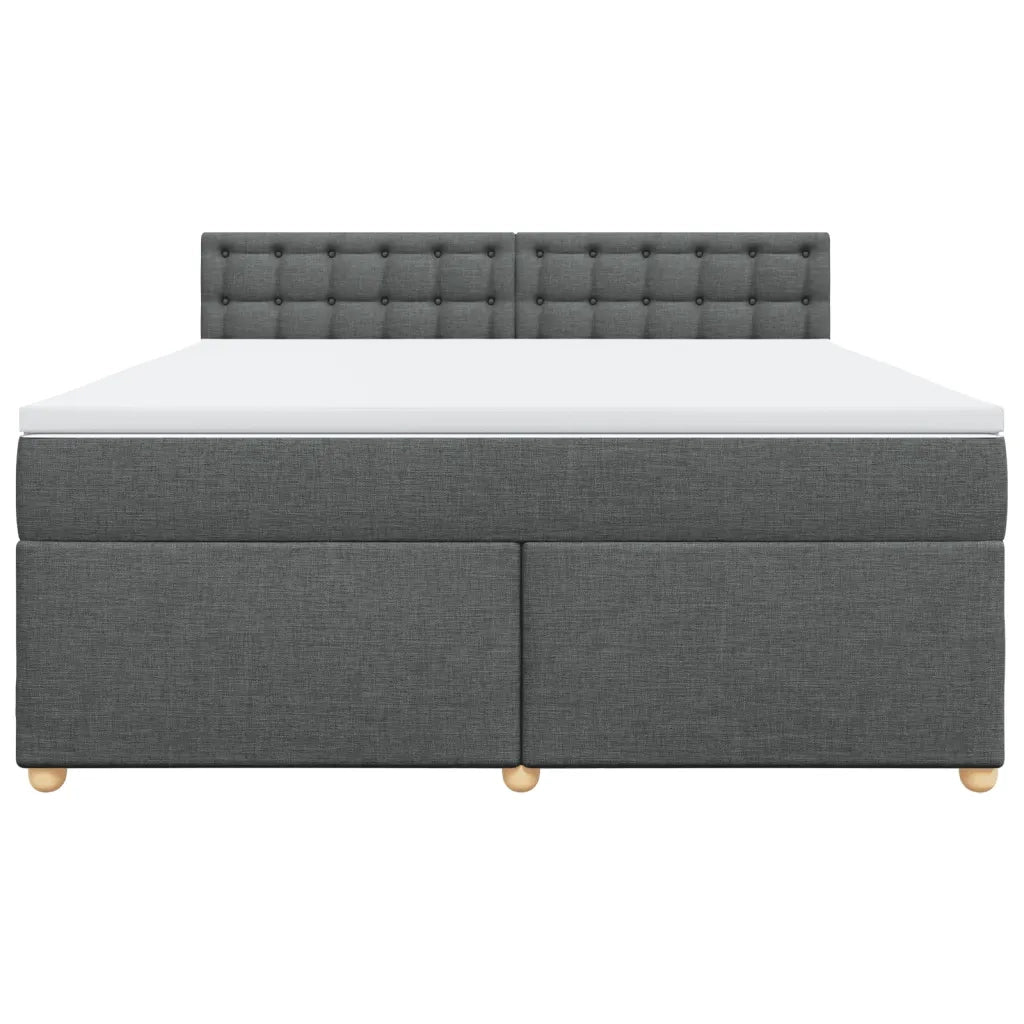 Giroletto a Molle con Materasso Grigio Scuro 180x200 cm Tessuto