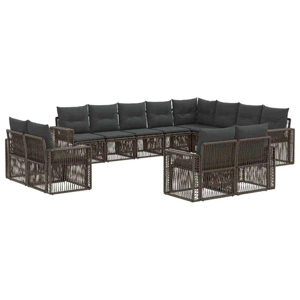 Set Divano da Giardino 12 pz Grigio e Grigio Scuro polyrattan 3435299