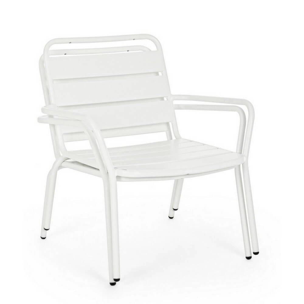 Set 2 Poltrone Acciaio Bianco Moderno da Esterno - MARLYN