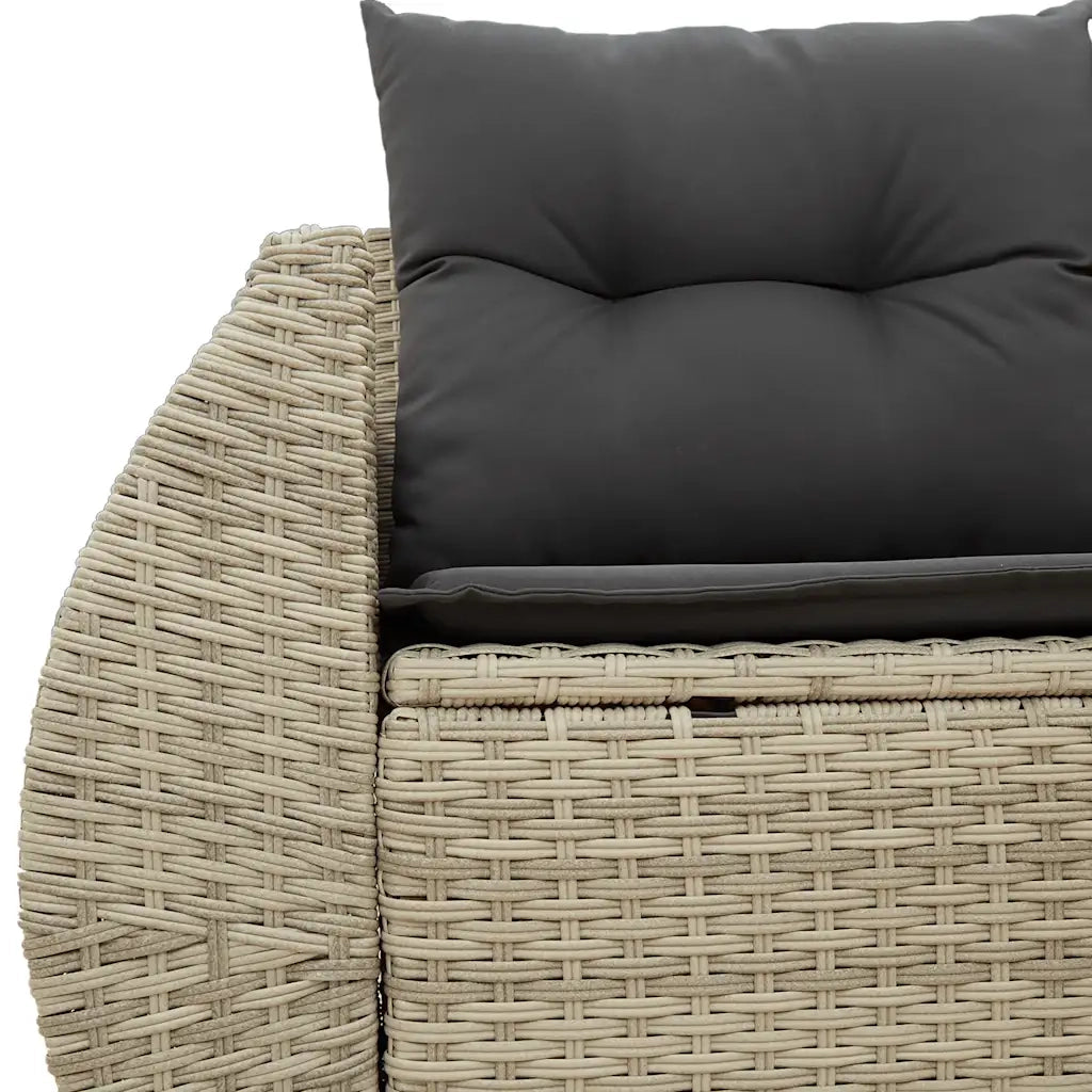 Divano da Giardino con Cuscini 2 Posti-Sofa da Giardino-Divano da esterno Grigio Chiaro Polyrattan 773872