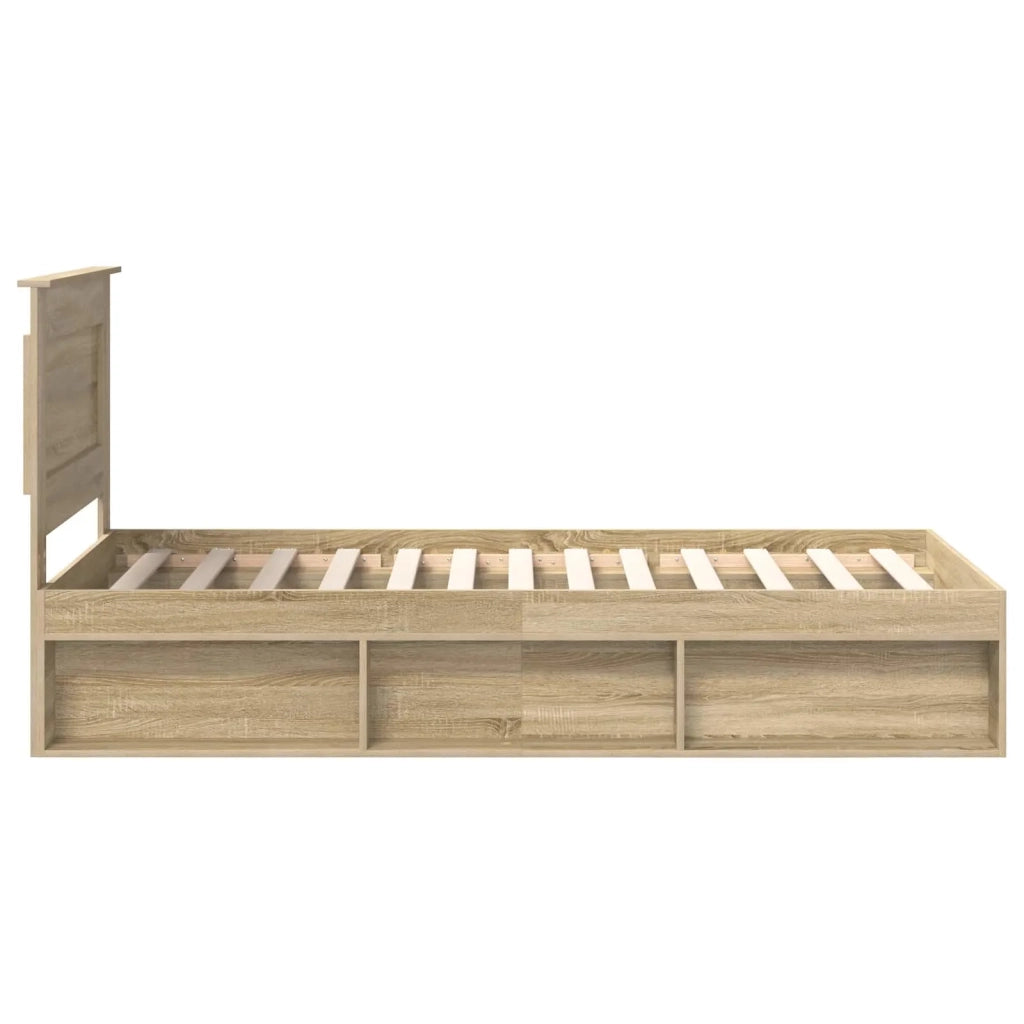 Struttura del letto-Giroletto Rovere Sonoma 75 x 190 cm Pino massello 258376