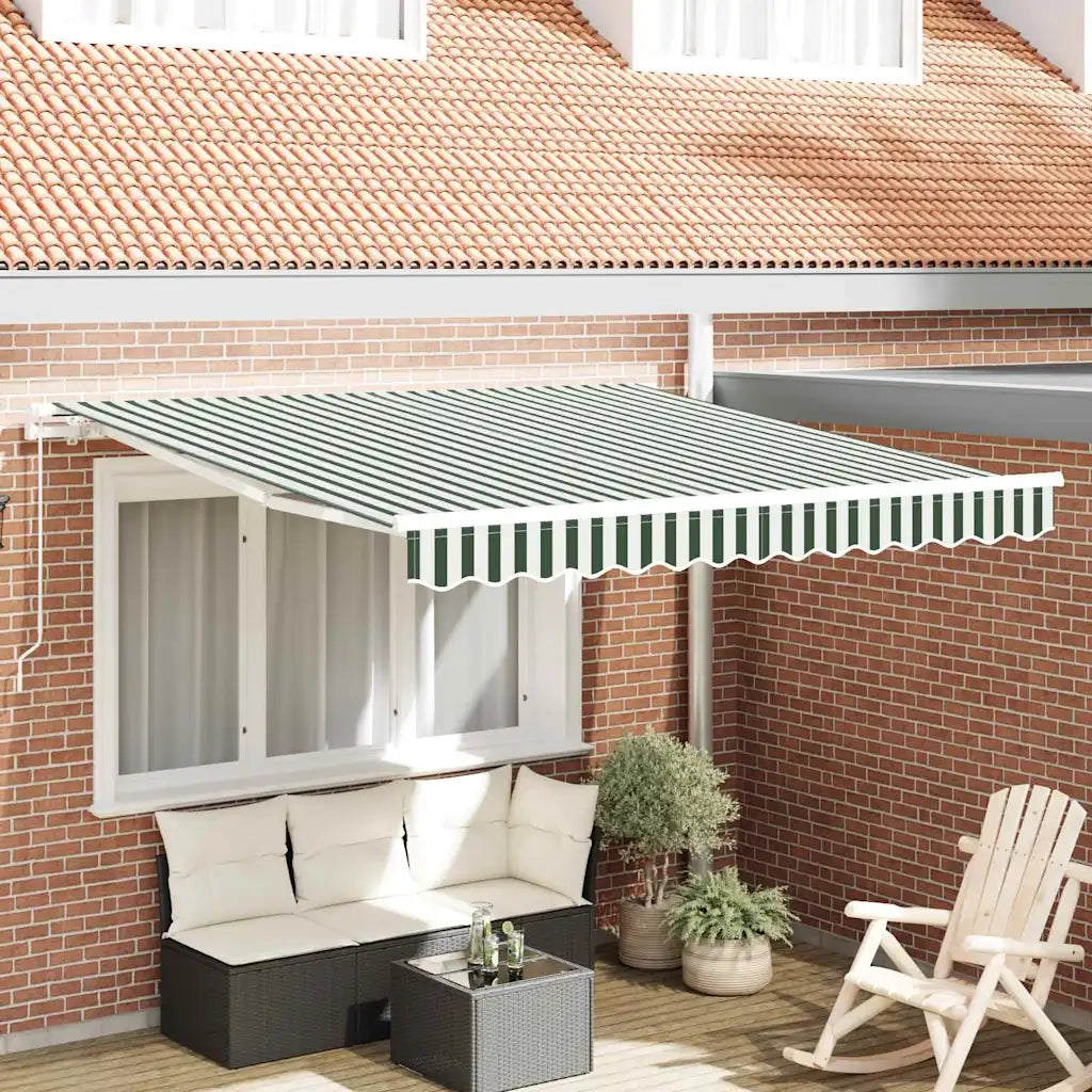 Tenda da Sole | Tenda parasole Verde e Bianco 300 x 250 x 165 cm Poliestere