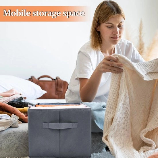 Set di 4 Organizzatori di Armadio per Abiti con 7 Cestelli per Jeans e Magliette - Ripiegabile