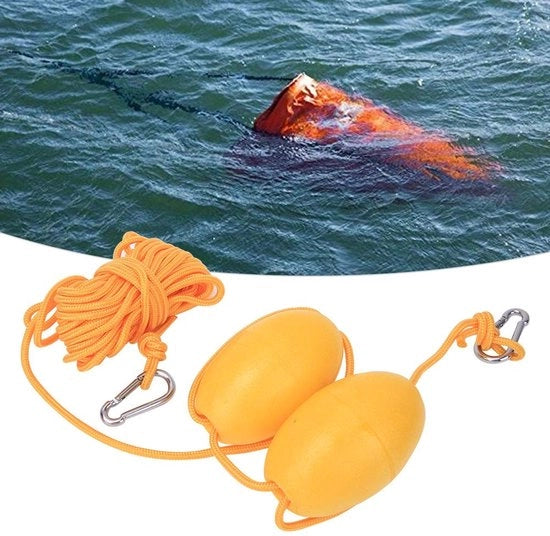 Anello Flottante - Leggero - Boia - Clip in Acciaio Inossidabile - Corda in Nylon - Spuma EVA - Duraturo per Canoa e Barca