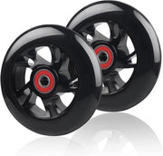 Set di 2 Ruote di Sostituzione per Scooter Stunt 100 mm con Lame ABEC-9 - Ruote Durature e Stilistiche per Adulti e Bambini (Nero)