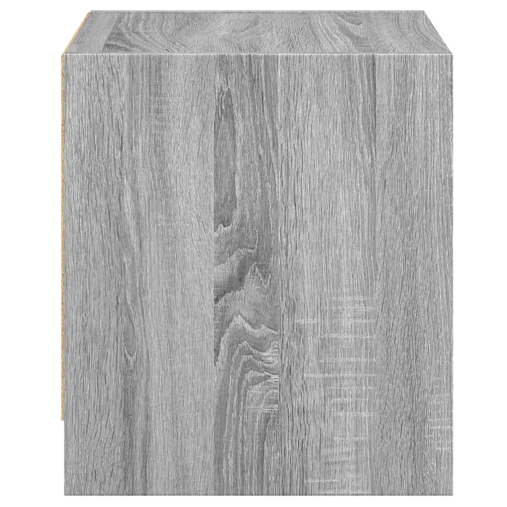 Comodini con Ante in Vetro 2pz-Set di 2 Tavolino da notte Grigio Sonoma 35x37x42 cm