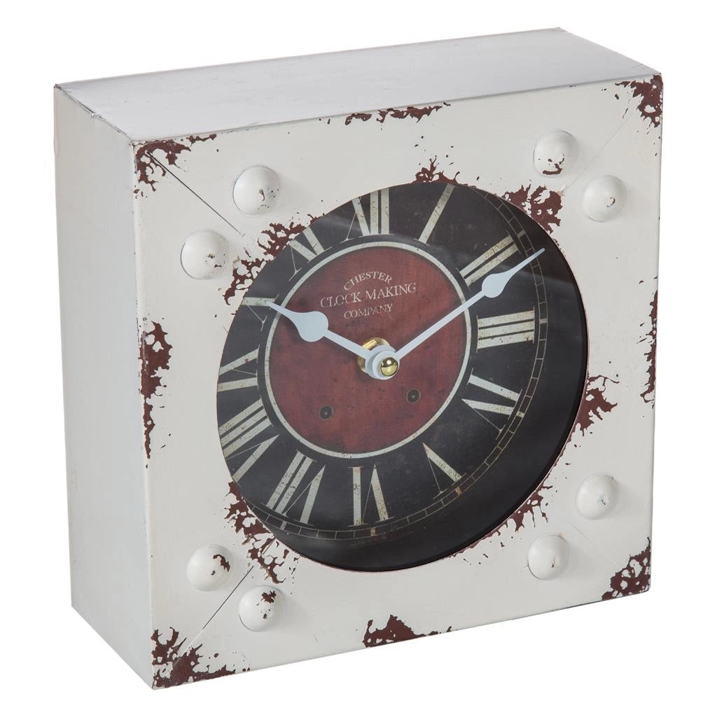 Orologio da tavolo bianco 20x20 cm