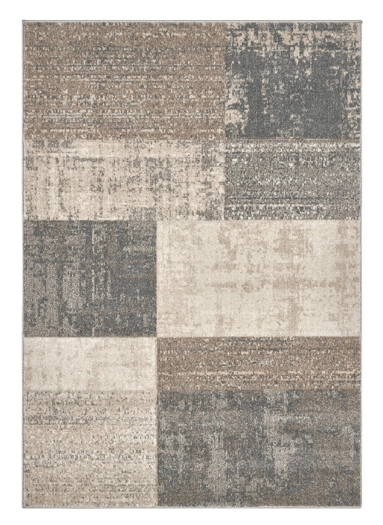 Tappeto FUNNY C2032 grigio beige cm.120x170 geometrico moderno a quadri