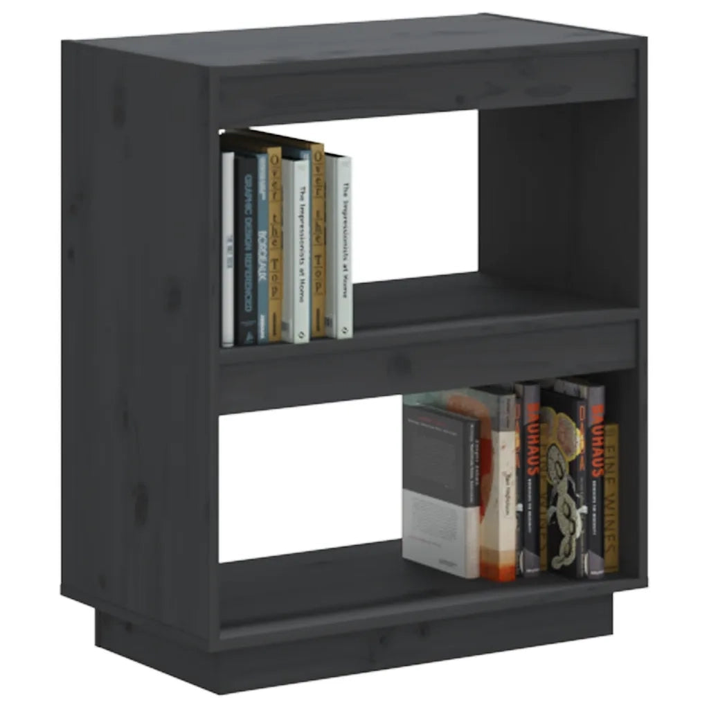 Libreria Grigia 60x35x71 cm in Legno Massello di Pino 810861
