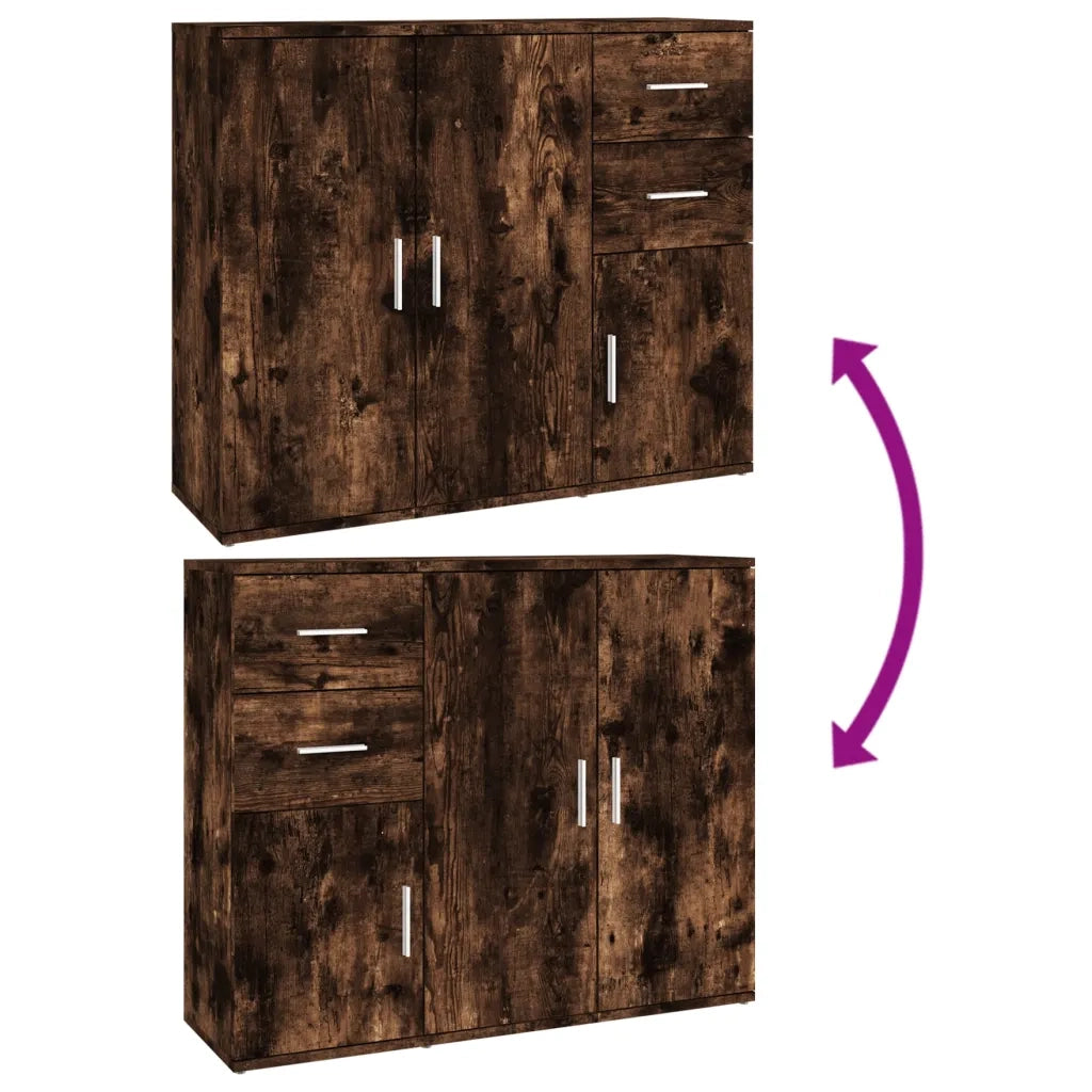 Credenza-Buffet-Armadio da cucina Rovere Fumo 91x29,5x75 cm in Legno Multistrato