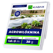 Telo agrotessile bianco KADAX 1,6x5 m 30 g per copertura invernale e primaverile delle piante.