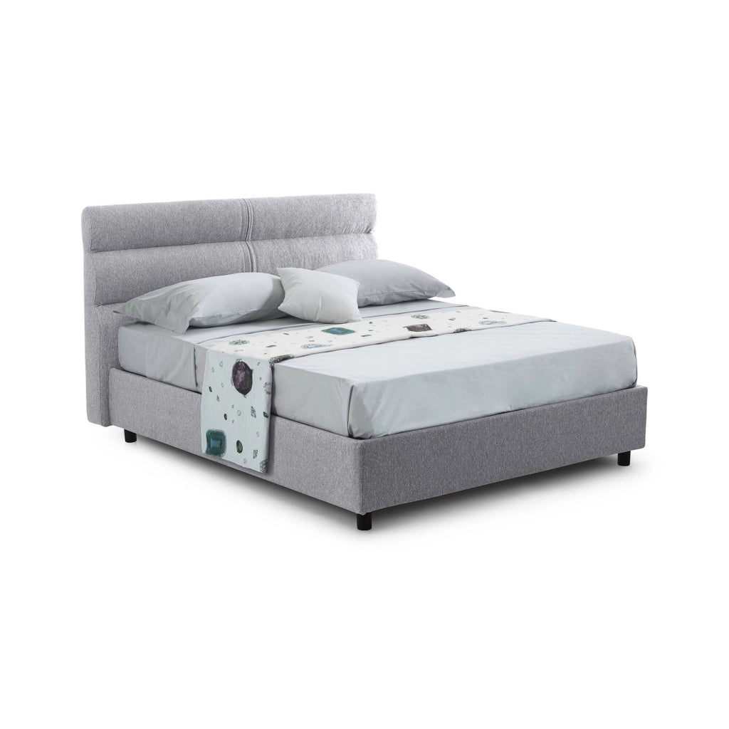 Letto Matrimoniale Bedero, Letto Matrimoniale Materasso Incluso Made in Italy, Grigio