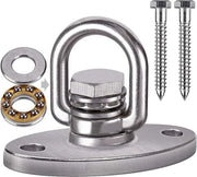 Hanger per plafond 360 gradi rotante per lettino - Hardware di fissaggio in legno - Utilizzo interno ed esterno per area giochi - Supporto per seduta yoga corda sacco borsa 200 kg