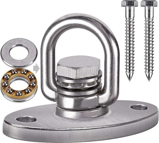 Hanger per plafond 360 gradi rotante per lettino - Hardware di fissaggio in legno - Utilizzo interno ed esterno per area giochi - Supporto per seduta yoga corda sacco borsa 200 kg