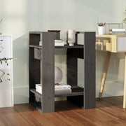 Libreria Divisorio-Scaffale per Libri-Mobile di Stoccaggio Grigio 41x35x57 cm in Legno Massello di Pino