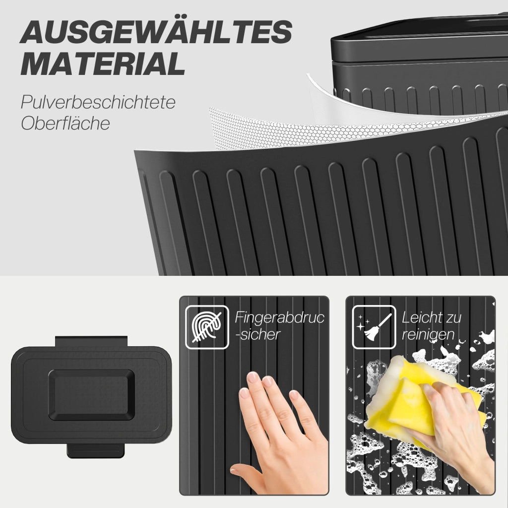 Cestino per la raccolta differenziata ¨C zephmum ¨C 2x20L, pedale, plastica e metallo, nero